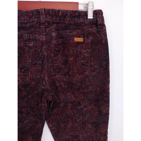 3/$20 Joe's Maroon Paisley Print Corduroy Mid Rise The Skinny Jeans 28 - Picture 6 of 10